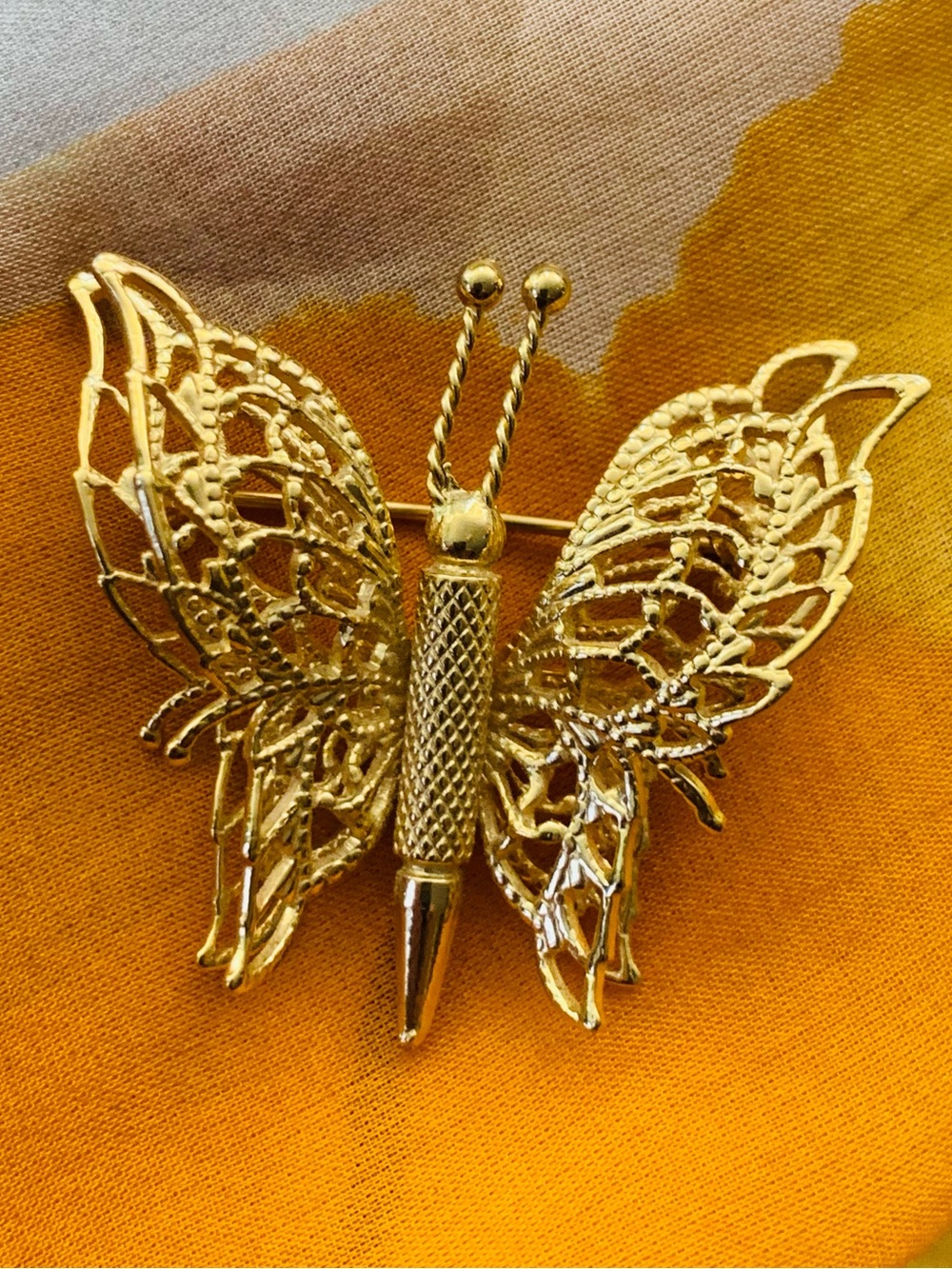 Monet Golden Butterfly Brooch